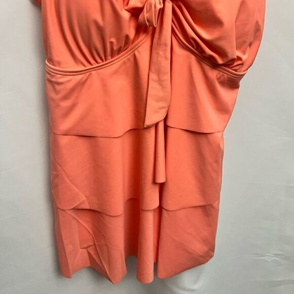 Bloomchic Floral Ruched Knotted Tankini Top Peach - Picture 3 of 4